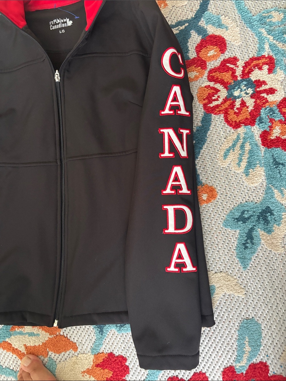 Men's Black Jacket with Red Trim - Unbranded - Picture 3 of 4
